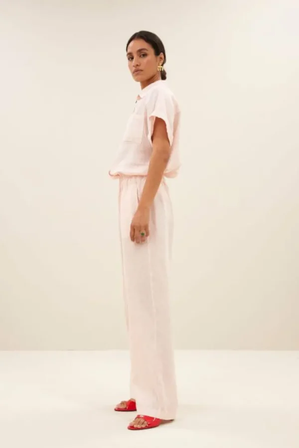 robyn linen pants | cipria pink-By bar Flash Sale