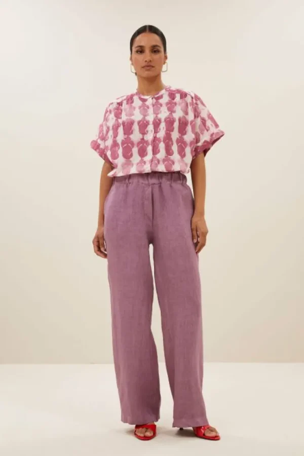 robyn linen pants | lavender-By bar Cheap