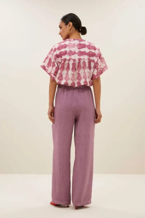 robyn linen pants | lavender-By bar Cheap