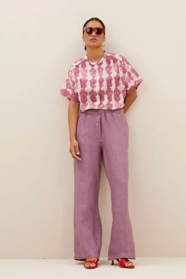 robyn linen pants | lavender-By bar Cheap