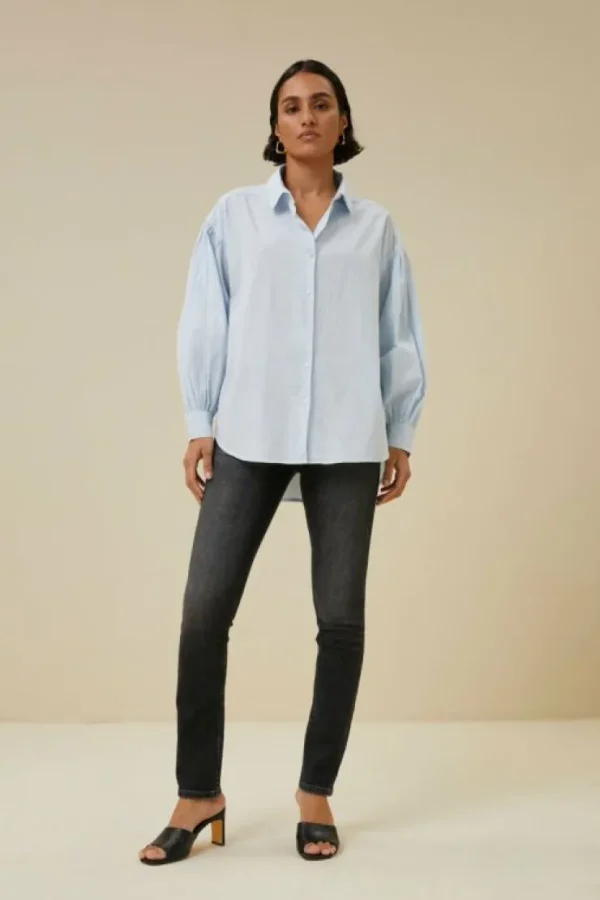 sarah chambray blouse | light blue-By bar Hot