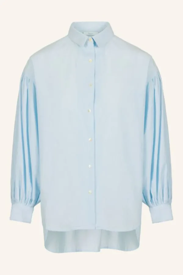 sarah chambray blouse | light blue-By bar Hot