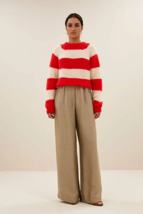 sian stripe pullover | lipstick red stripe-By bar Best