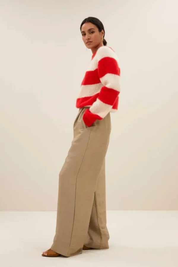 sian stripe pullover | lipstick red stripe-By bar Best