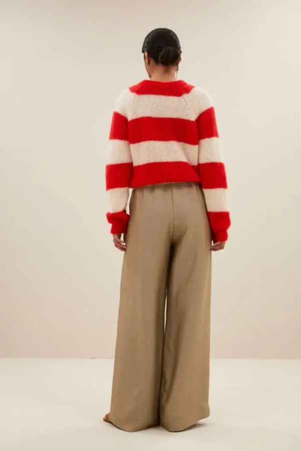 sian stripe pullover | lipstick red stripe-By bar Best