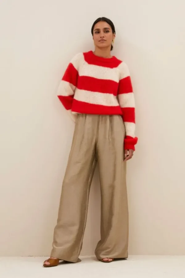 sian stripe pullover | lipstick red stripe-By bar Best