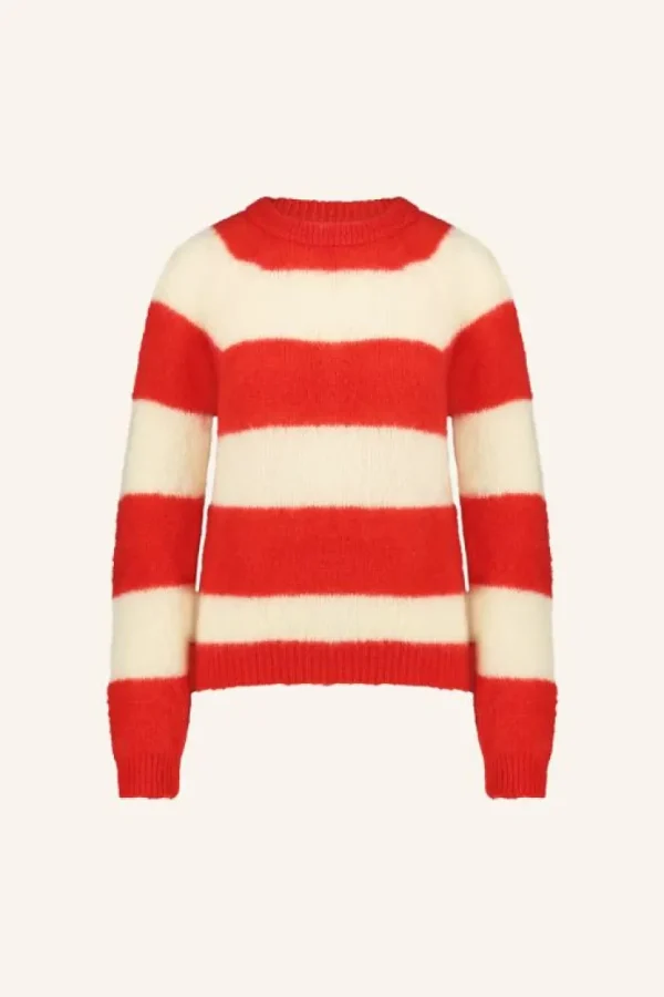 sian stripe pullover | lipstick red stripe-By bar Best