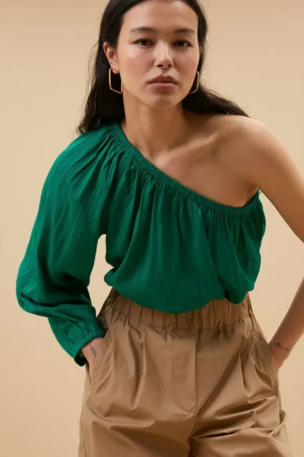 stella blouse | bright green-By bar Fashion