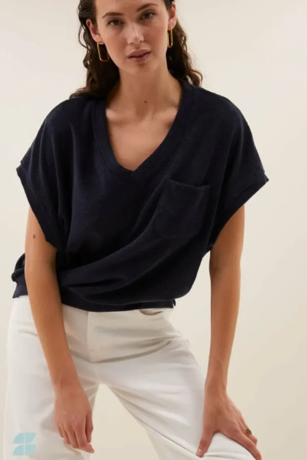 tyler slub top | midnight-By bar Online