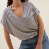 tyler small stripe top | kingsblue small stripe-By bar Cheap