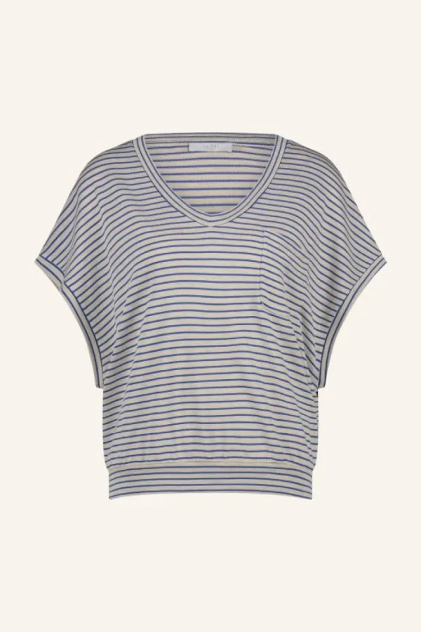 tyler small stripe top | kingsblue small stripe-By bar Cheap