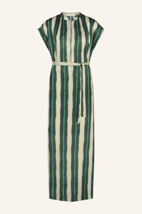 victoria tie dye dress long | green tie dye stripe-By bar Clearance