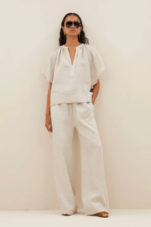vina linen blouse | linen-By bar Best
