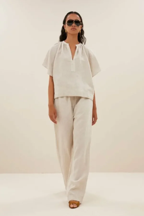 vina linen blouse | linen-By bar Best