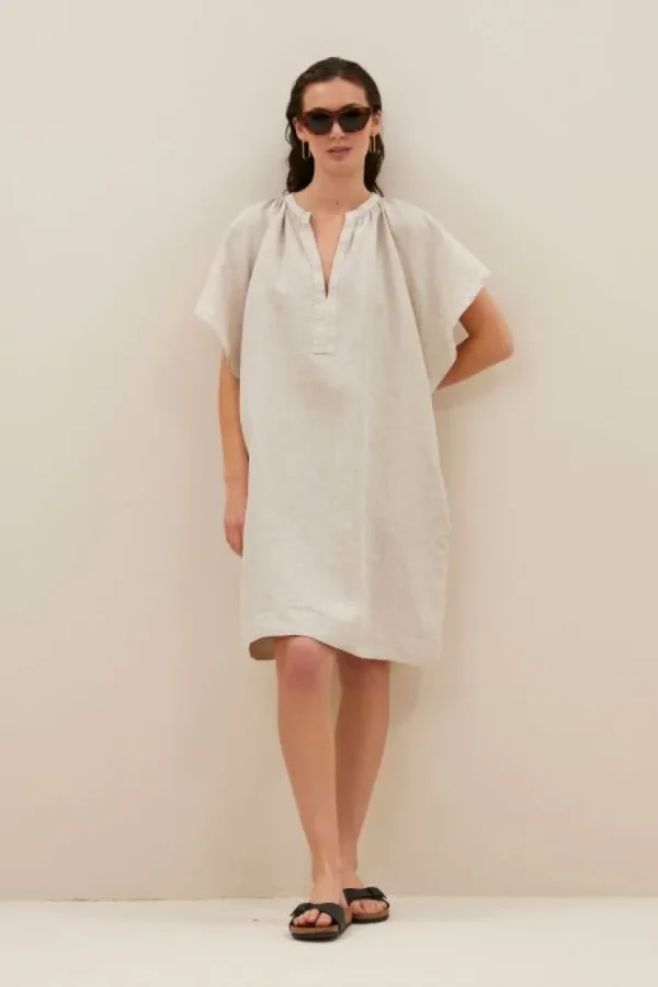 vina linen dress | linen-By bar Online