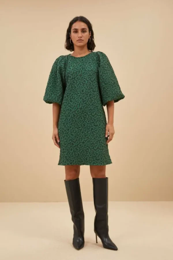 zasu leo dress | green panter print-By bar Store