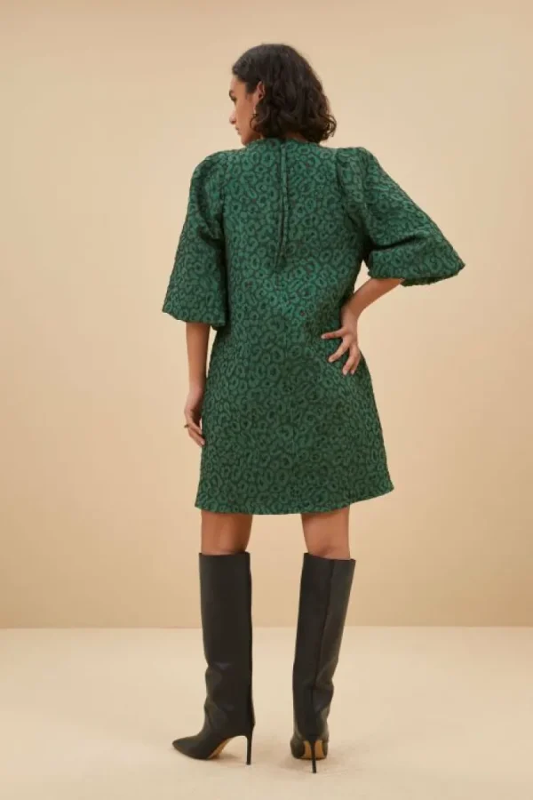 zasu leo dress | green panter print-By bar Store