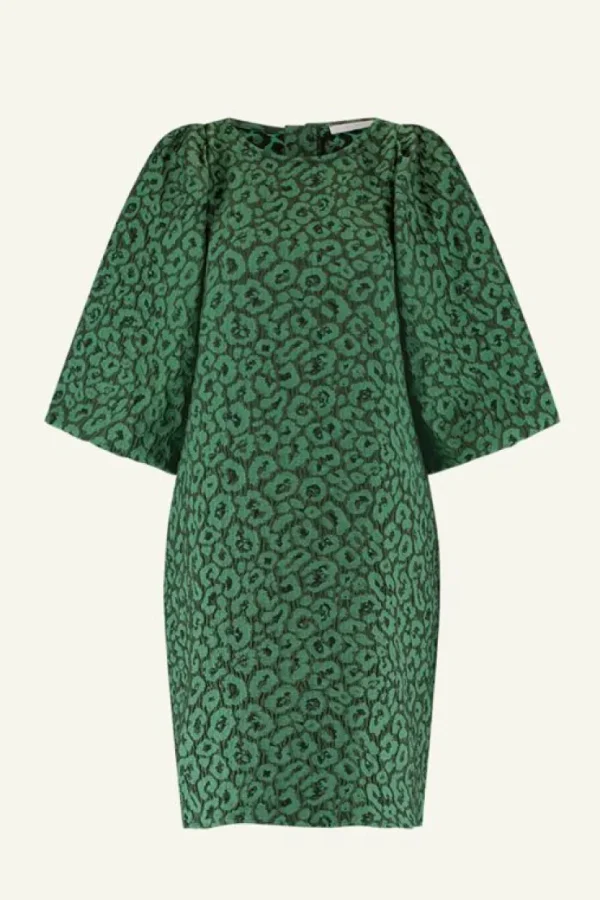 zasu leo dress | green panter print-By bar Store